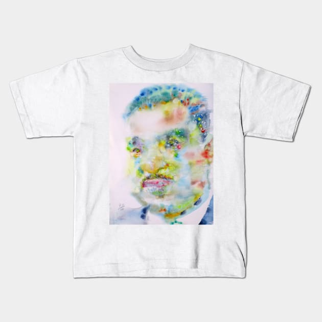 MARTIN LUTHER KING Jr. - watercolor portrait .3 Kids T-Shirt by lautir